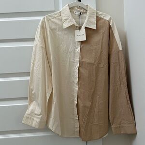 Nwt 2 tone button down top